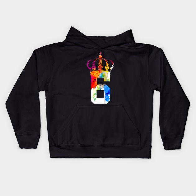 Kids Queen 6 Years King 6Th Birthday Kids Hoodie by MaciGalloway3